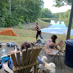 Cooking breakfast in the fire pit!