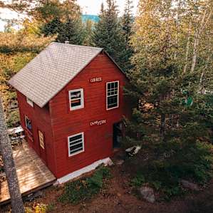 We had to get a drone shot, but even this doesn't do the view from the cabin justice!