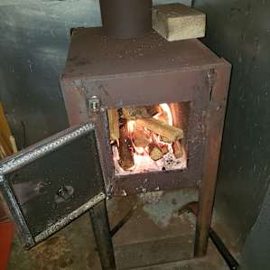 This cozy stove is in our cabin!