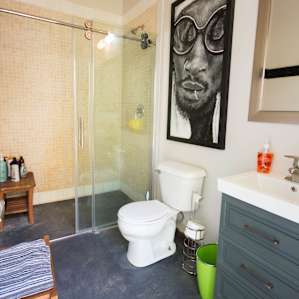 There are beautiful clean bathrooms available for all guests