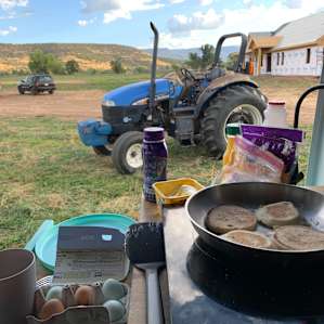Can’t beat this backdrop for cooking your breakfast.