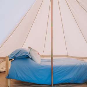 Bright and roomy inside the tent.