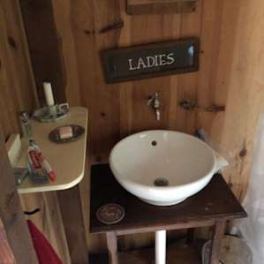 Sink with running water