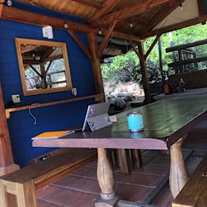 WiFi in the outdoor kitchen, perfect place to get some work done!