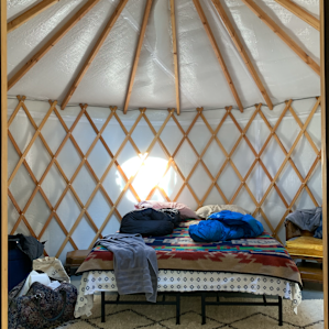 Homemade yurt with an extremely comfortable bed - bring your own blankets!