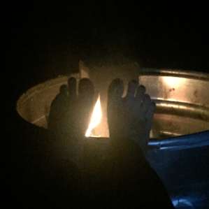 Fire pit ready to go