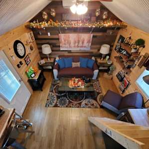 Super cute inside, view from the loft