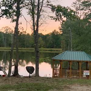 RV Camping on seven acre pond