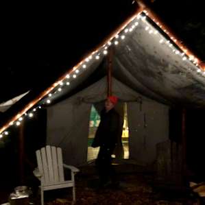 They have twinkle lights in the evening.