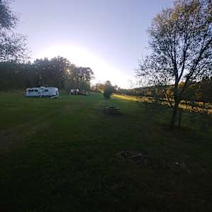Beautiful sunset outide the airstream