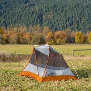 Tent pitched on the porperty