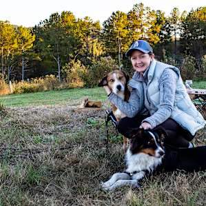 Friendly dogs will keep you company!