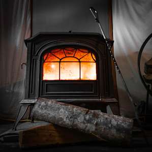 Woodstove inside the Yurt