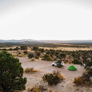 Site #6 overlooking the valley and open air pit toilet.