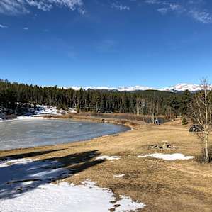 The snow covered peaks, the beautiful ponds!