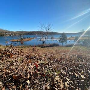 Looking out from the hill where the property is. The property is huge, with access to the lake.