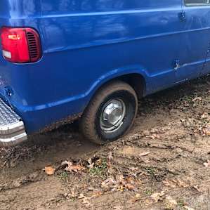 A word to the wise. When driving a 2WD after three days of rain (on tires that need replacing)...carry recovery treads. Apparently rubber car mats work in a pinch :-) Thanks again Elli and Andy!