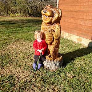 Happy bear in front