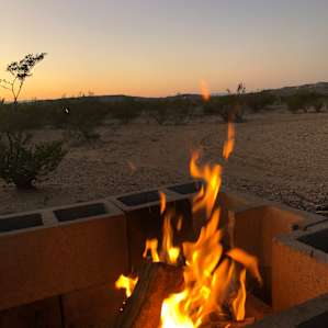 Fire and sunset