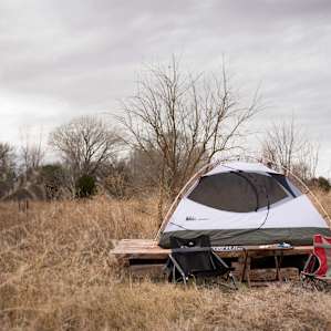 Great level platform for pitching tents