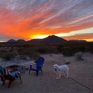 Sunset view from the shelter