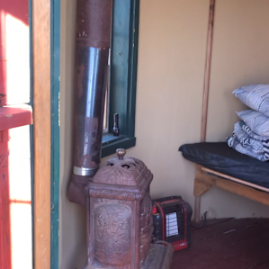 There's a franklin stove inside the Glamp Tank, so you can keep warm on cold nights. We stayed in December, and felt toasty warm from burning some wood in the stove.