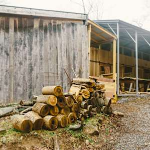 Stacks of firewood ready for you to burn a campfire.