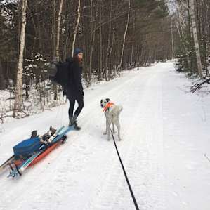 Skiing in with our stuff
