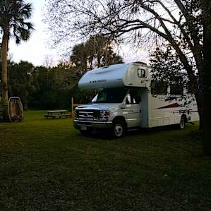 Evening at Camp Shiloh, just before the solar lights came on