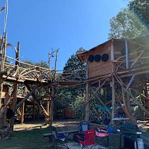 The rear view of the treehouse