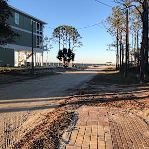 Right in front of camp site. Very quiet neighborhood.
