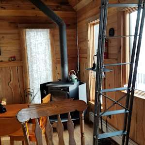 The wood stove heats the place perfectly.