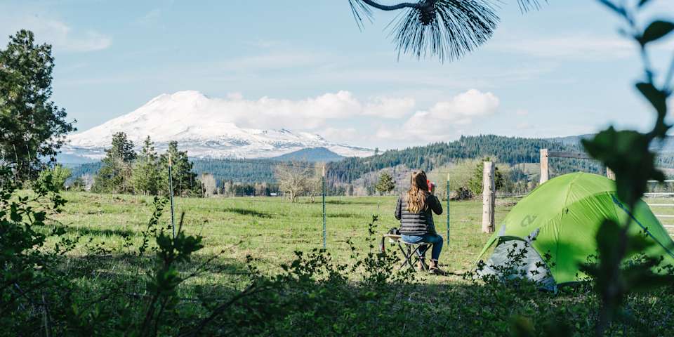 Camping Between Mount Adams and Mount Hood 