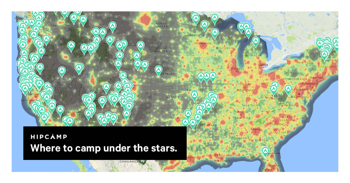 Hipcamp Creates First Ever Dark Skies Camping Map Hipcamp Journal Stories For Hipcampers And Our Hosts