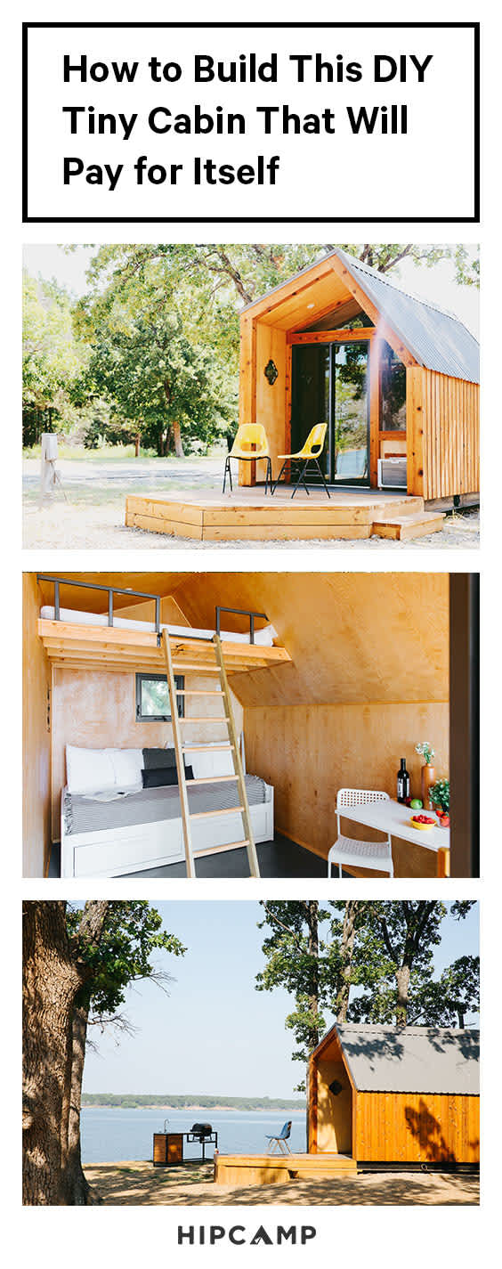 Pinterest Pin for How to build a DIY Tiny Cabin that Pays for Itself