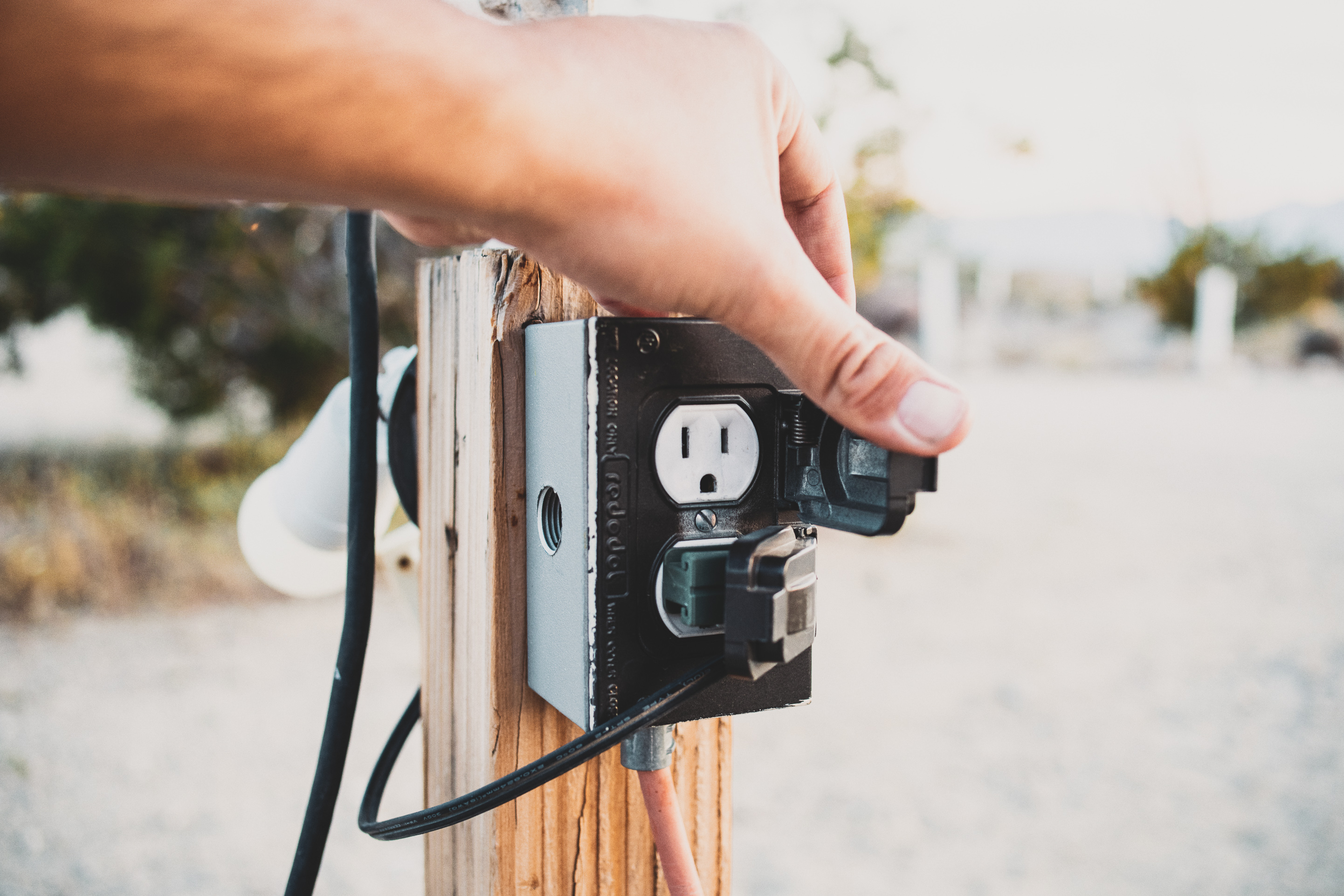 Offering electrical outlets is not mandatory, however it can encourage your RV campers to stay longer. (Photo by Dan F.)