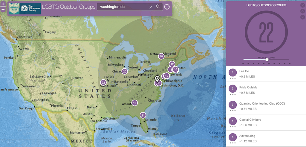 LGBTQ outdoors map