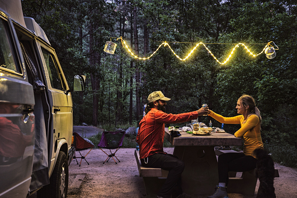 Campsite string lights