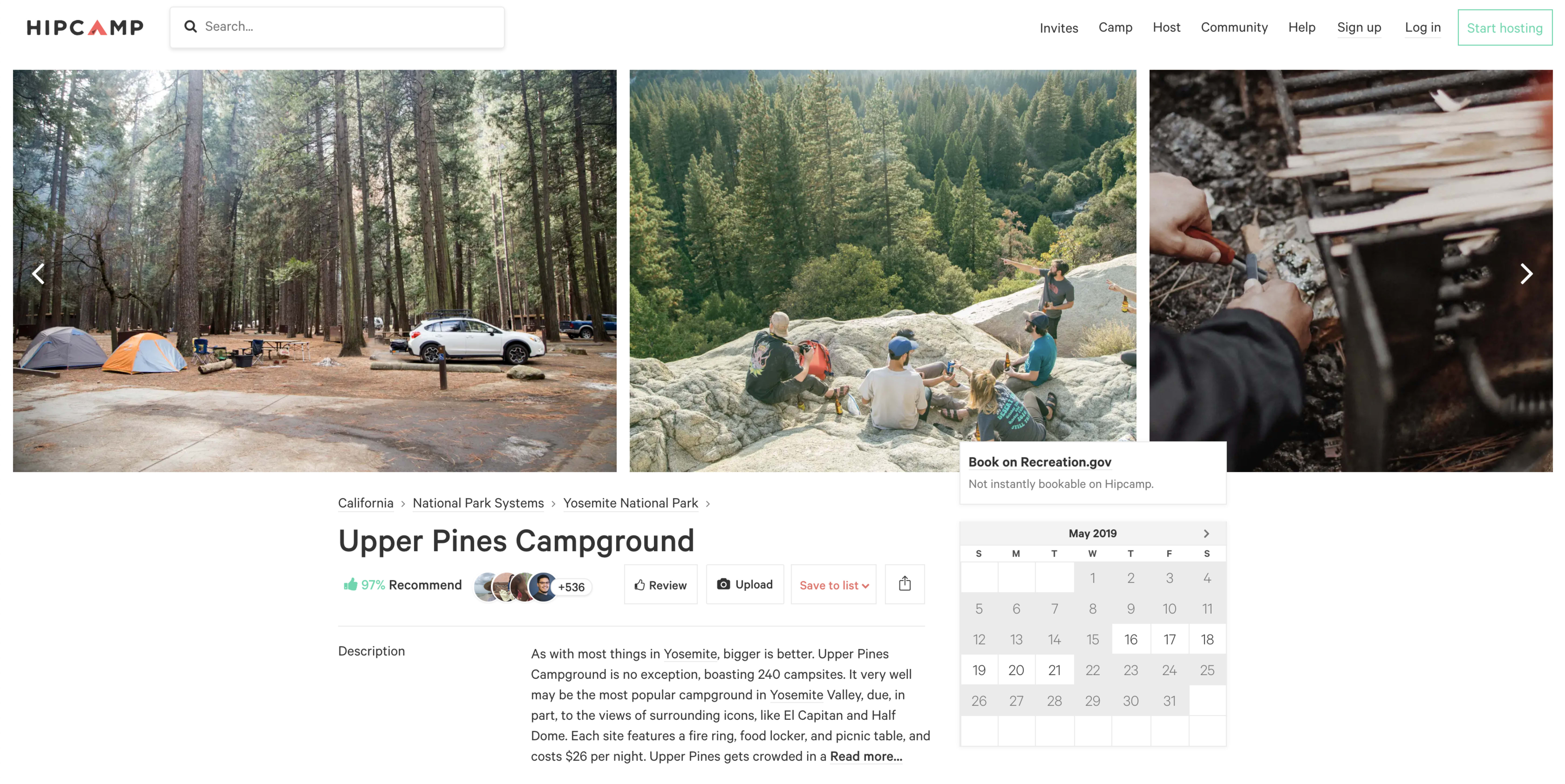 Hipcamp Now Shares Real-Time Federal Campsite Availability